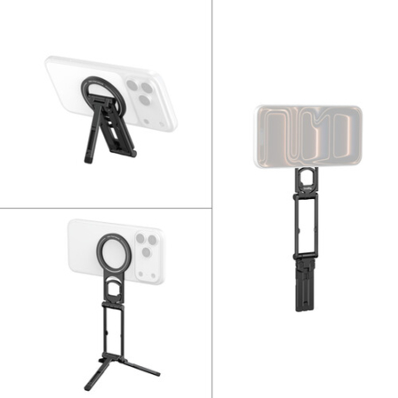 SmallRig 6470 FS-C1 - składany uchwyt, mocowanie do smartfona (magnetyczne MagSafe, mini statyw, karabińczyk) - przykład użycia